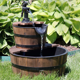 MILLWOOD PINES Wood Weather Resistant Floor Fountain