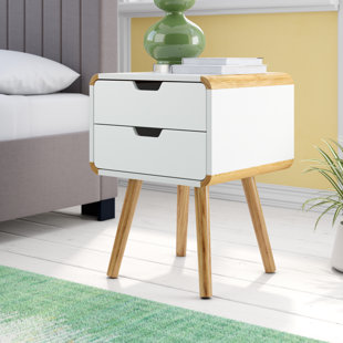 NORDEN HOME Hopson Solid + Manufactured Wood Bedside Table