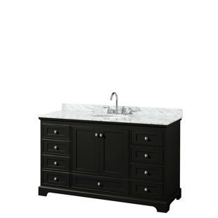 WYNDHAM COLLECTION Deborah 60'' Single Bathroom Vanity with Marble Top