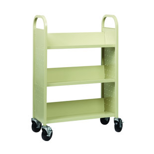 INBOX ZERO Christiern Single-sided Mobile Book Cart for Schools and Libraries