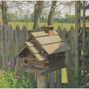 HOME BAZAAR Bird in Hand Conestoga Log Cabin 16.75 in x 16 in x 15.5 in Birdhouse