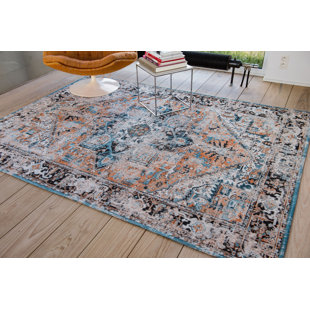 LOUIS DE POORTERE Antiquarian Heriz Oriental Machine Woven Orange Area Rug