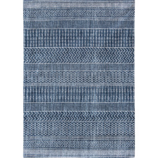 LOUIS DE POORTERE Khayma Agadir Machine Woven Flatweave Blue Area Rug