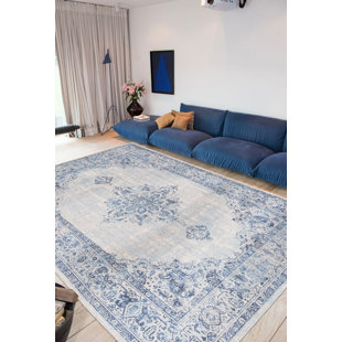 LOUIS DE POORTERE Khayma Fairfield Cotton Blue Rug