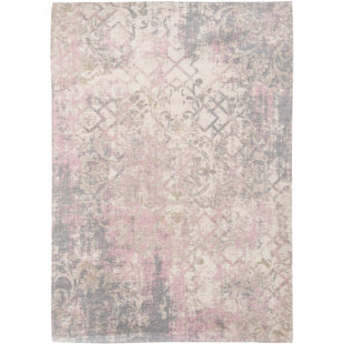 LOUIS DE POORTERE Fading World Babylon Abstract Machine Woven Pink/Ivory Area Rug