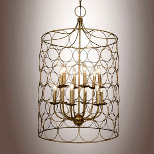 EVERLY QUINN Jugtown 12 - Light Dimmable Chandelier
