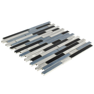 MOSAICTILEOUTLET Linear Metal Mosaic Sheet Wall Tile