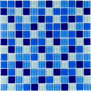 MOSAICTILEOUTLET Stacked Squares 1" x 1" Glass Mosaic Tile