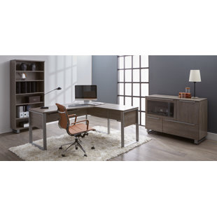 HAAKEN FURNITURE Ose 4 Piece L-Shape Writing Desk Office Set