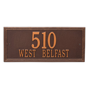 WHITEHALL PRODUCTS Double Line 2-Line Wall Address Plaque