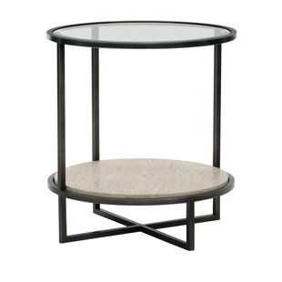 BERNHARDT Harlow Glass Top End Table