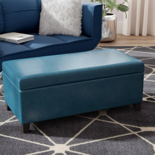 EBERN DESIGNS Ingerson Vegan Leather Storage Ottoman