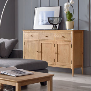 GRACIE OAKS Westley 135cm Solid Wood Sideboard