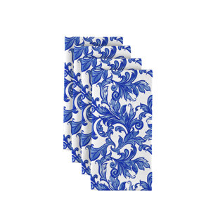 FABRIC TEXTILE PRODUCTS, INC. Polyester Floral Square Napkin (Set of 12)