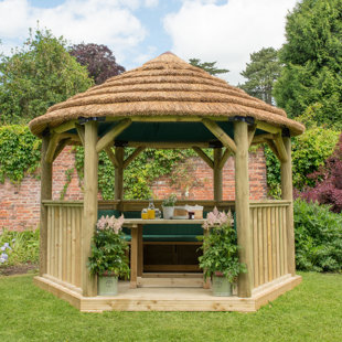 DAKOTA FIELDS 3.3m W x 3.3m D Solid Wood Patio Gazebo