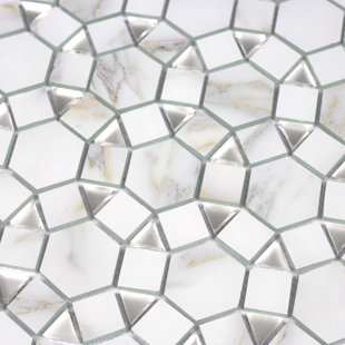 ABOLOS Art Deco 3.5 x 4.5 Glass Cobblestone Deco Mosaic Tile