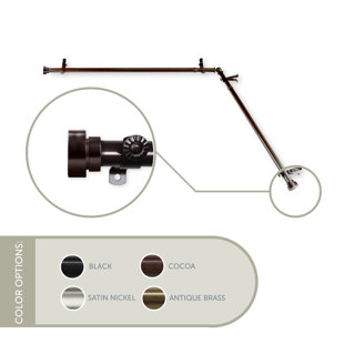 RED BARREL STUDIO® Lyndhurst Stainless Steel Adjustable Single Curtain Rod