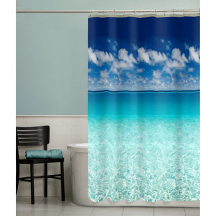 ZOOMIE KIDS Sunderland Escape Ocean Photoreal PEVA Single Shower Curtain
