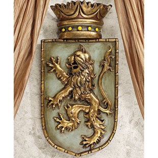 DESIGN TOSCANO Medieval Handmade Animals Wall Decor on Polyresin (Set of 2)