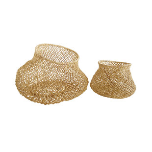 HIGHLAND DUNES Wicker Basket 2 Piece Basket Set