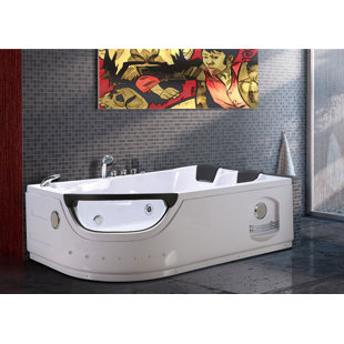 SIMBA USA INC 71.6" x 48" Corner Whirlpool Bathtub