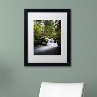 TRADEMARK FINE ART Waterfall in the Forest by Philippe Sainte-Laudy Framed Photographic Print on Canvas