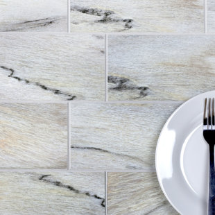 ABOLOS Nature 4 in. x 8 in. Wood Look Glass Straight Edge Subway Decorative Kitchen & Bathroom Wall Tile