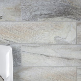 ABOLOS French Country Style Crema Cielo 4" x 16" Glass Wood Look Field Tile