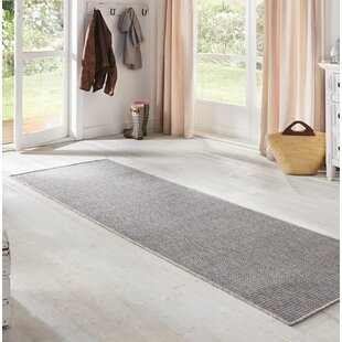 BT CARPET Nature Teppich In- und Outdoor - Flachgewebe für Flur, Küche, Garten - Silber Grau