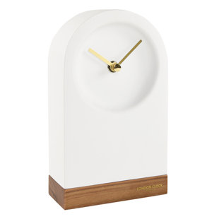 LONDON CLOCK COMPANY Analog Resin Tabletop Clock in White
