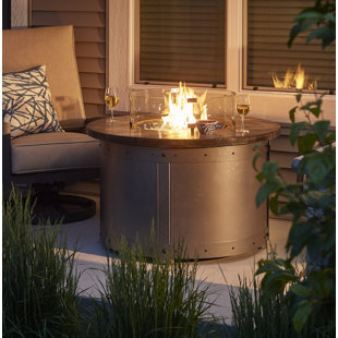 THE OUTDOOR GREATROOM COMPANY Edison Aluminum Propane/Natural Gas Fire Pit Table