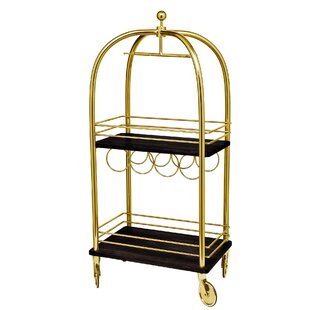 GODINGER SILVER ART CO Bellhop Lugagge Bar Cart & Wine Rack