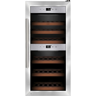 CasoDesign 15.55'' 24 Bottle Dual Zone Freestanding Wine Refrigerator