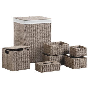 AUGUST GROVE Wicker Laundry Set with Handles