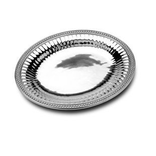 Wilton Armetale Flutes & Pearls Medium Oval Tray