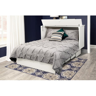 PYPER MARKETING LLC Catherine Queen Storage Murphy Bed with Mattress and Power Outlets