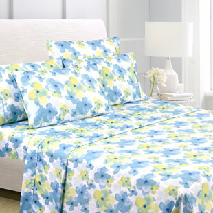 AMERICANHOMECOLLECTION Microfiber Floral Sheet Set