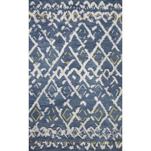 JUSTINA BLAKENEY X LOLOI Symbology Geometric Hand Tufted Wool Blue/White Area Rug