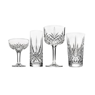 GODINGER SILVER ART CO Dublin Crystal 8 Piece Mixology Glass Set