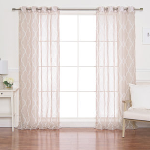 BEST HOME FASHION, INC. Polyester Sheer Curtain Pair (Set of 2)