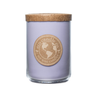 ECO CANDLE CO Lavender Lemon Scented Jar Candle with Glass Holder