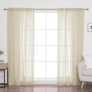 BEST HOME FASHION, INC. Geometric Sheer Rod Pocket Sliding Panel (Set of 2)