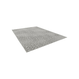 LONGWEAVE Zilla Paisley Machine Woven Grey Area Rug