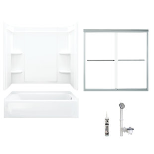STERLING BY KOHLER 60" W x 73" H Frameless Rectangle Sliding Tub & Shower Kit with Towel Bar and Base Included