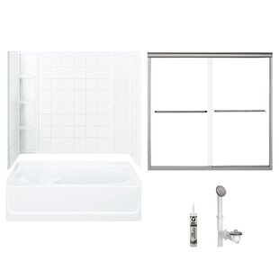 STERLING BY KOHLER 60" W x 72" H Frameless Rectangle Sliding Tub & Shower Kit with Towel Bar and Base Included