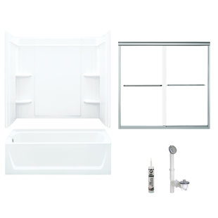 STERLING BY KOHLER 60" W x 77" H Frameless Rectangle Sliding Tub & Shower Kit with Towel Bar and Base Included