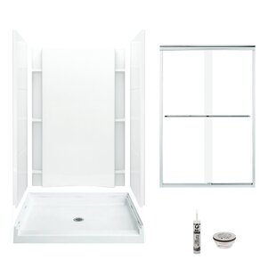 STERLING BY KOHLER 48" W x 77" H Frameless Rectangle Sliding Shower Kit with Towel Bar and Base Included