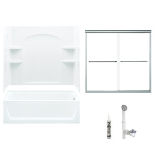 STERLING BY KOHLER 60" W x 74" H Frameless Rectangle Sliding Tub & Shower Kit with Towel Bar and Base Included