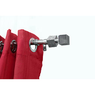 EVIDECO Cubique Steel Adjustable Overall Width Single Curtain Rod