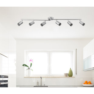 GLOBE ELECTRIC COMPANY Cosgrove 47.6'' 6 -Light Rail Lighting Track Kit with Dimmable and Adjustable Head